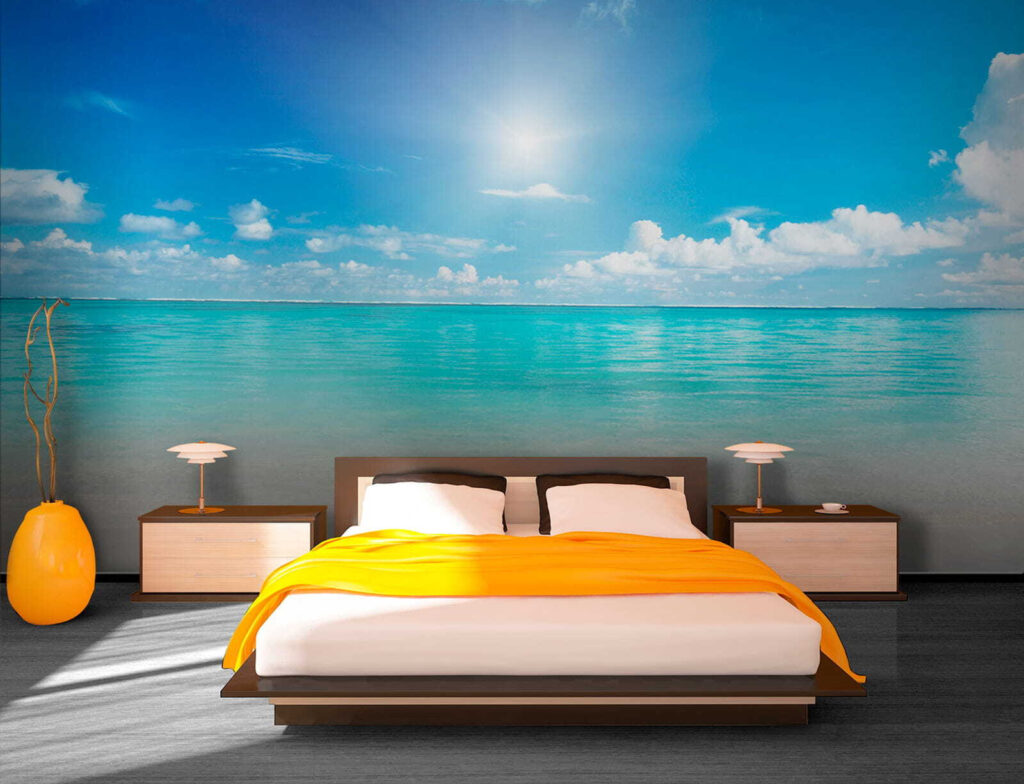 Blue sky with clouds and a sandy beach Blue sky with clouds and a sandy beach