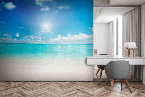 Cielo azzurro con nuvole e spiaggia sabbiosa Cielo azzurro con nuvole e spiaggia sabbiosa