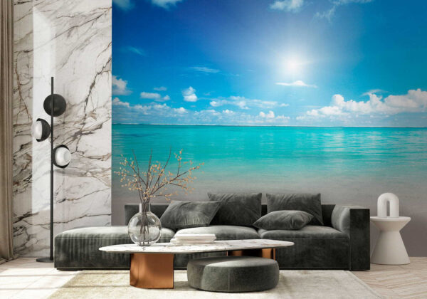 Cielo azzurro con nuvole e spiaggia sabbiosa Cielo azzurro con nuvole e spiaggia sabbiosa