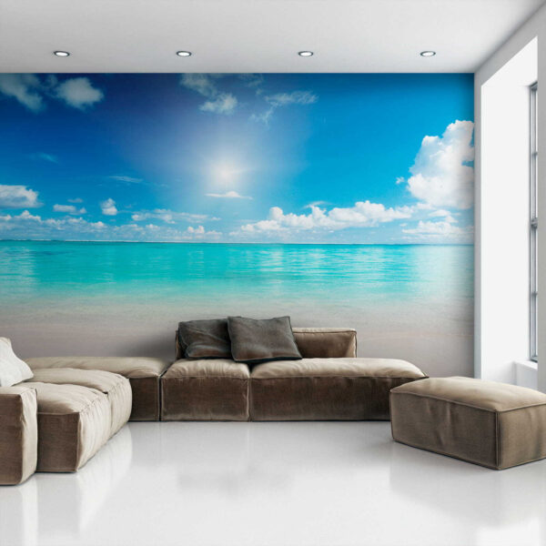 Cielo azzurro con nuvole e spiaggia sabbiosa Cielo azzurro con nuvole e spiaggia sabbiosa