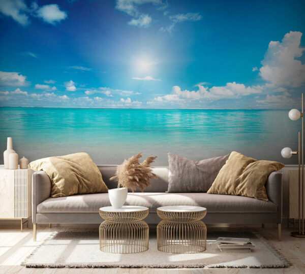 Cielo azzurro con nuvole e spiaggia sabbiosa Cielo azzurro con nuvole e spiaggia sabbiosa