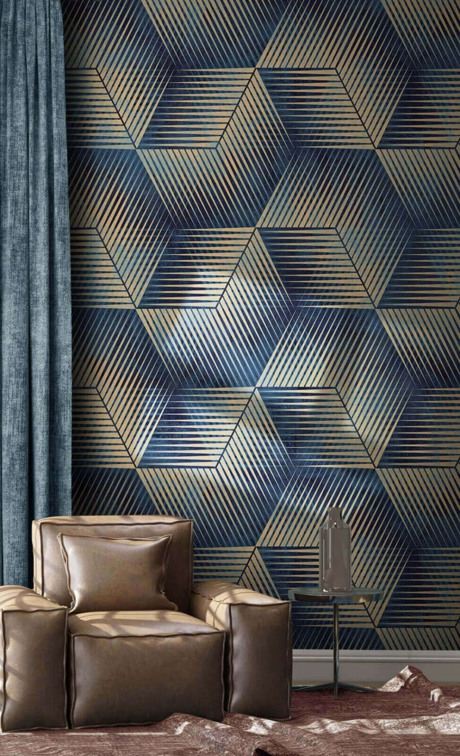 Schema di cubi blu e abbronzati