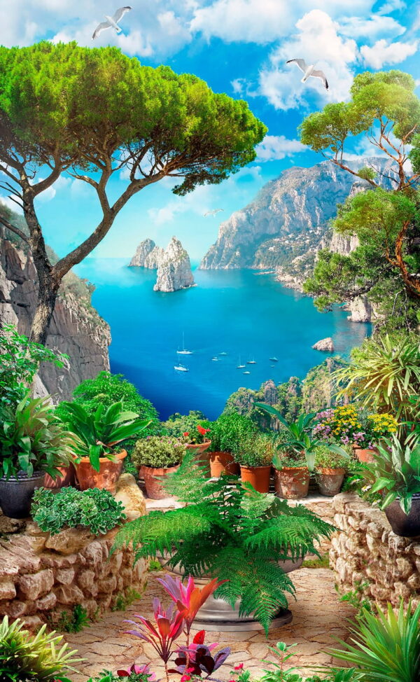 Vista sull'oceano da una scogliera Vista sull'oceano da una scogliera