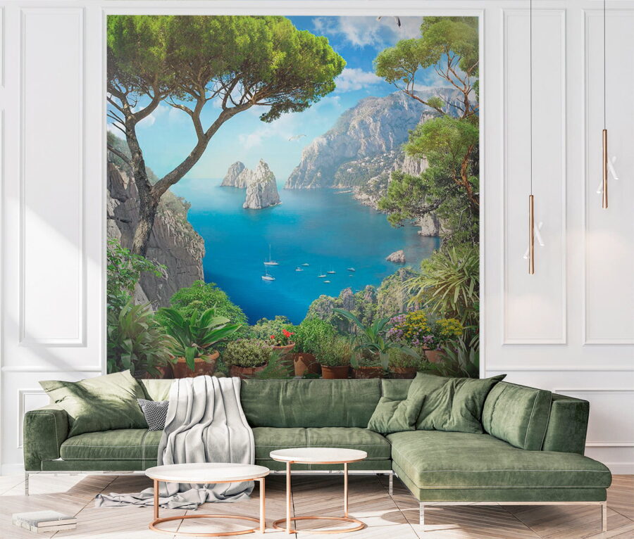 Vista sull'oceano da una scogliera Vista sull'oceano da una scogliera