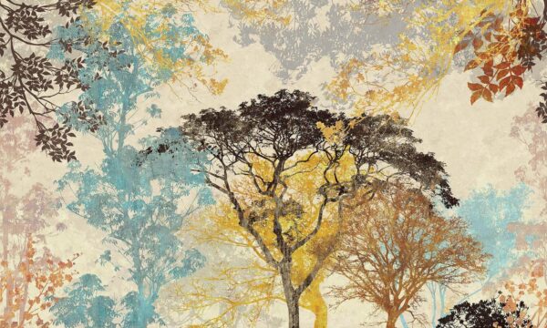 Gruppo di alberi con colori diversi Gruppo di alberi con colori diversi