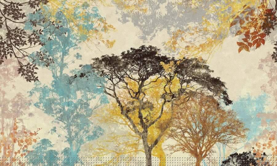 Gruppo di alberi con colori diversi
