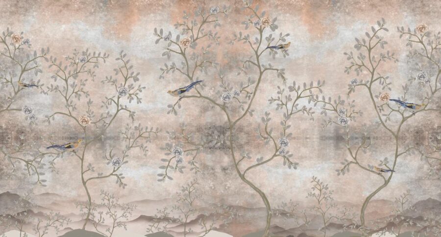 Albero con uccelli