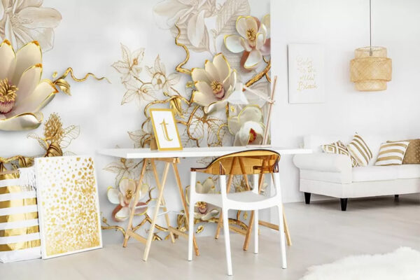 Design floreale bianco e oro