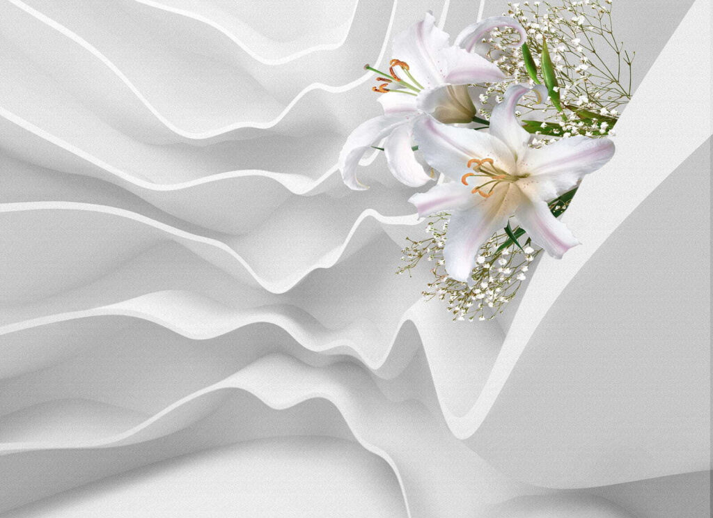 White flower arrangement on a white surface White flower arrangement on a white surface