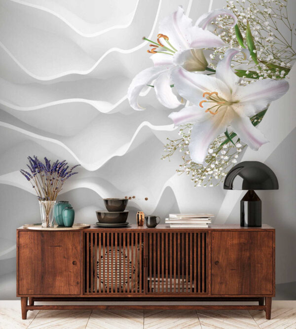 White flower arrangement on a white surface White flower arrangement on a white surface