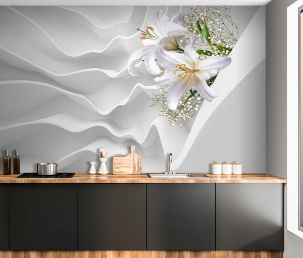 White flower arrangement on a white surface White flower arrangement on a white surface