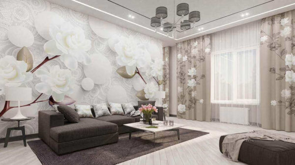 Fiori e cerchi bianchi su sfondo bianco Fiori e cerchi bianchi su sfondo bianco