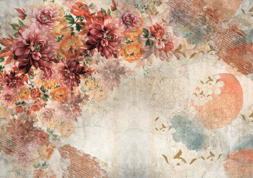 Motivo floreale con texture vintage. Motivo floreale con texture vintage.