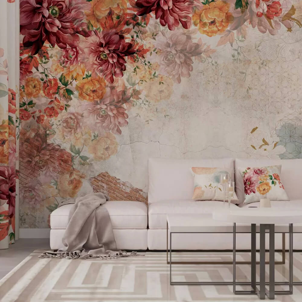 Motivo floreale con texture vintage u60545pig4m - Motivo floreale con texture vintage