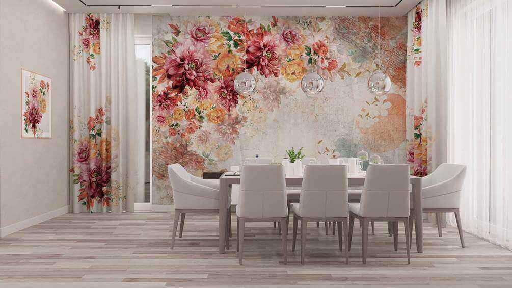 Motivo floreale con texture vintage u60545piq1 - Motivo floreale con texture vintage