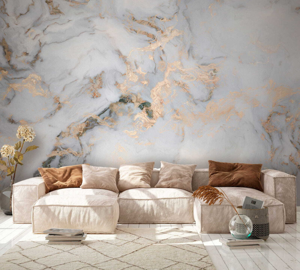 Elegant marble with metallic veins