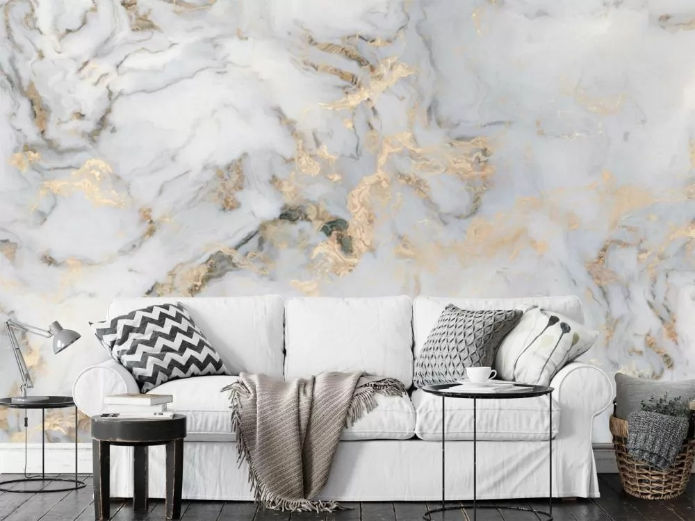 Elegant marble with metallic veins