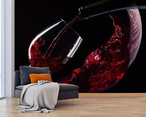 Versamento di un bicchiere di vino rosso Versamento di un bicchiere di vino rosso