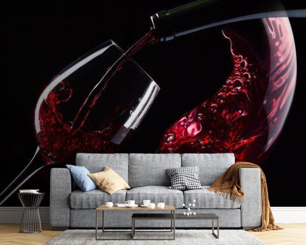 Versamento di un bicchiere di vino rosso Versamento di un bicchiere di vino rosso