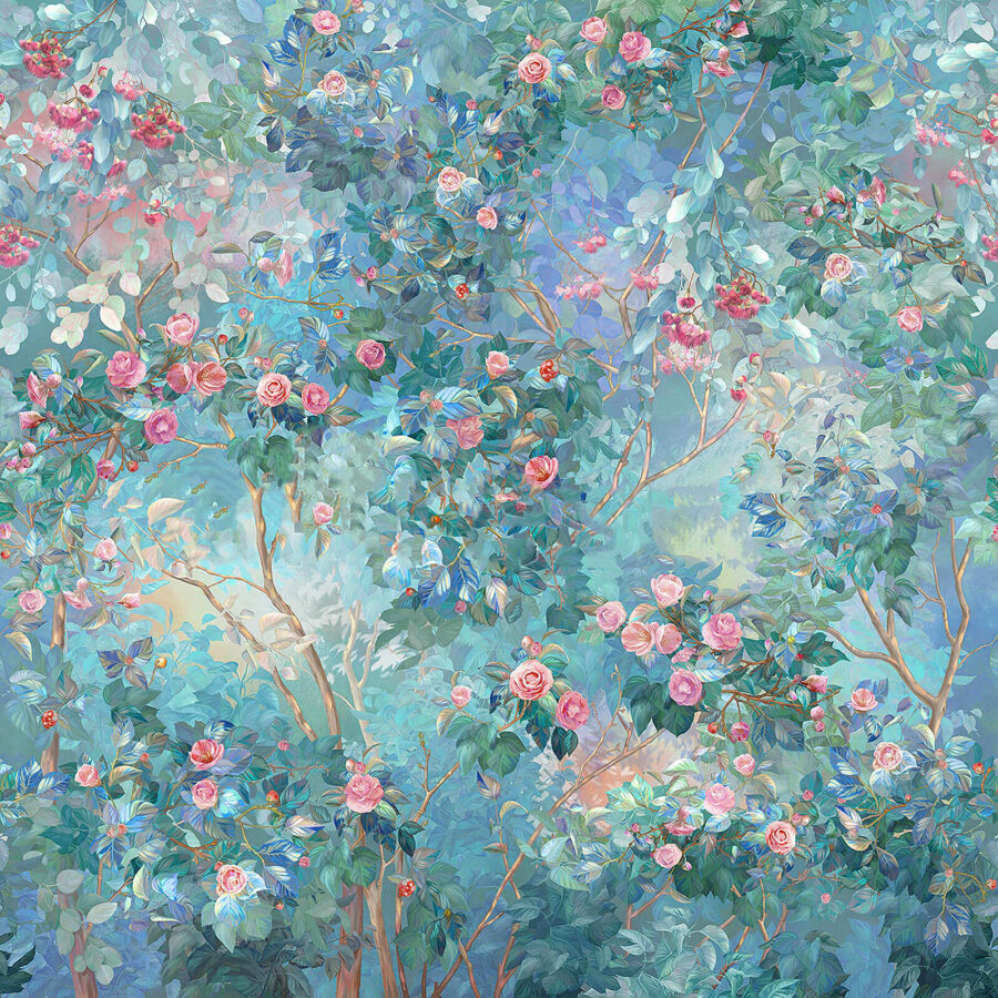 Pittura di un albero con fiori Pittura di un albero con fiori