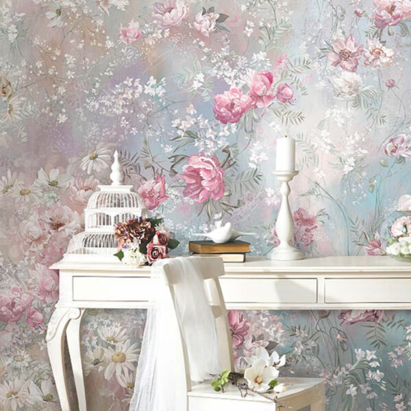 Pittura di fiori su una parete Pittura di fiori su una parete
