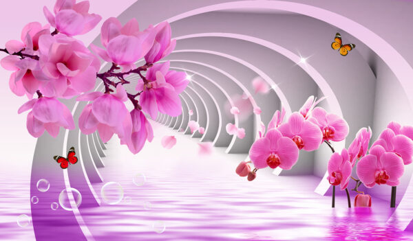 Fiori rosa in un tunnel Fiori rosa in un tunnel