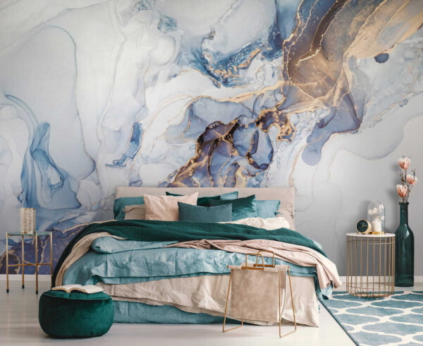 Arte astratta morbida in bianco e blu. Arte astratta morbida in bianco e blu.