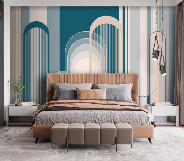 Motivo art déco blu e bianco Motivo art déco blu e bianco