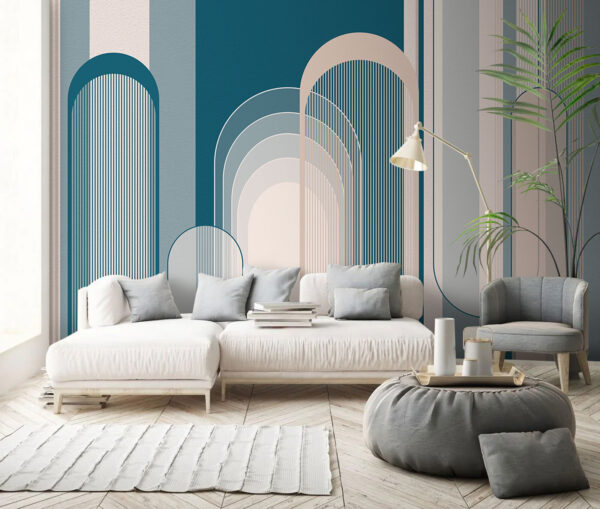 Motivo art déco blu e bianco Motivo art déco blu e bianco