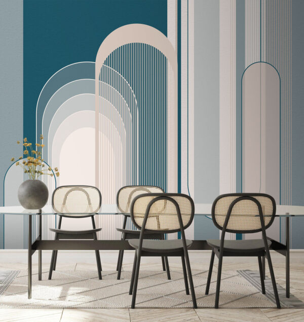 Motivo art déco blu e bianco Motivo art déco blu e bianco