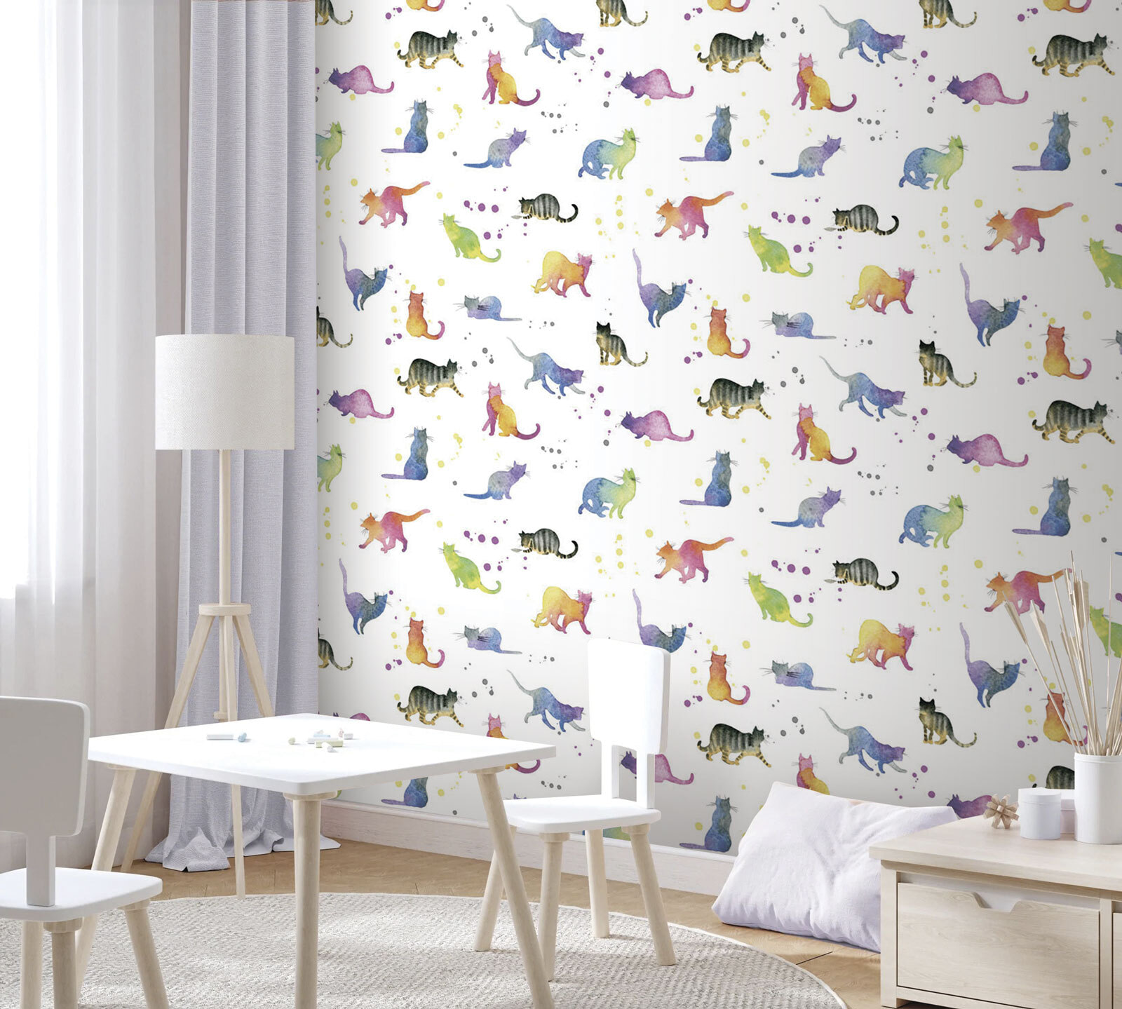 u73311pir1m - Motivo di gatti acquerellati - tegory