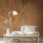 Carta da parati Disegno artistico di boiserie in legno