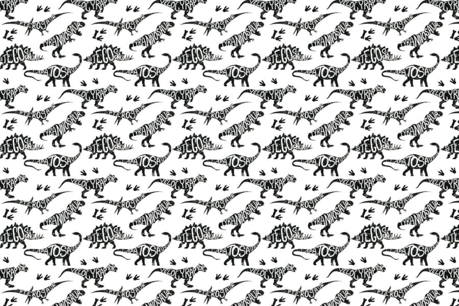 Carta da parati Schema di dinosauri con parole - immagine 5