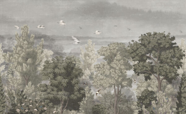 Uccelli in volo sugli alberi Uccelli in volo sugli alberi
