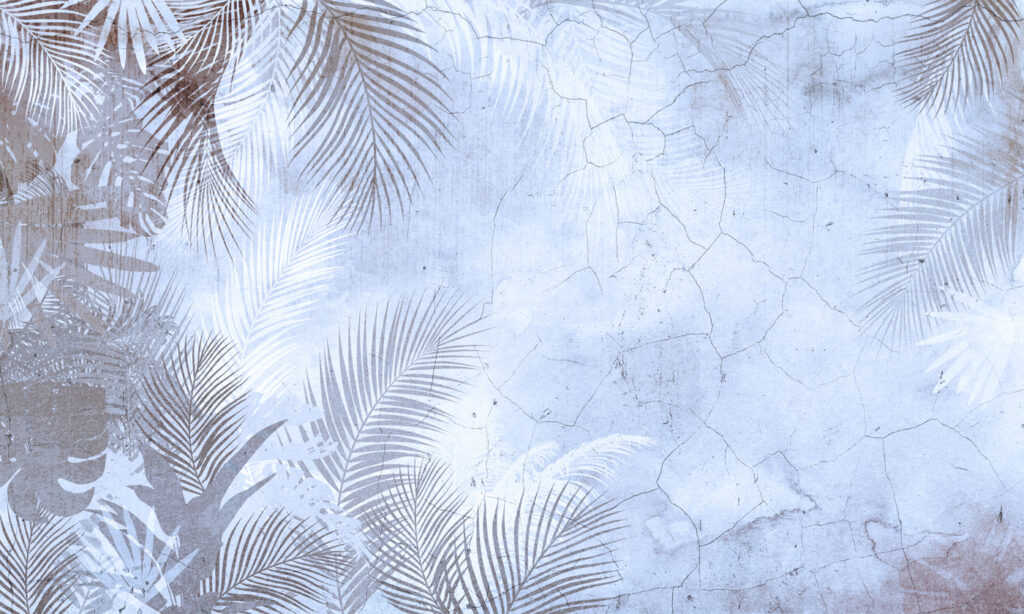 A wall with palm leaves A wall with palm leaves