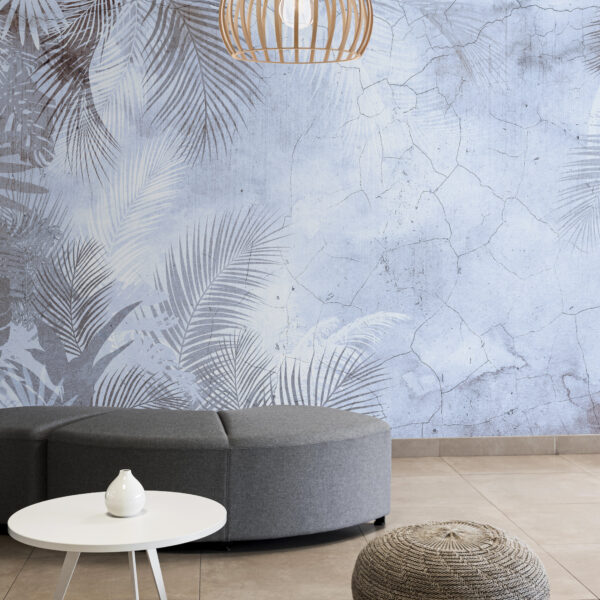 A wall with palm leaves A wall with palm leaves