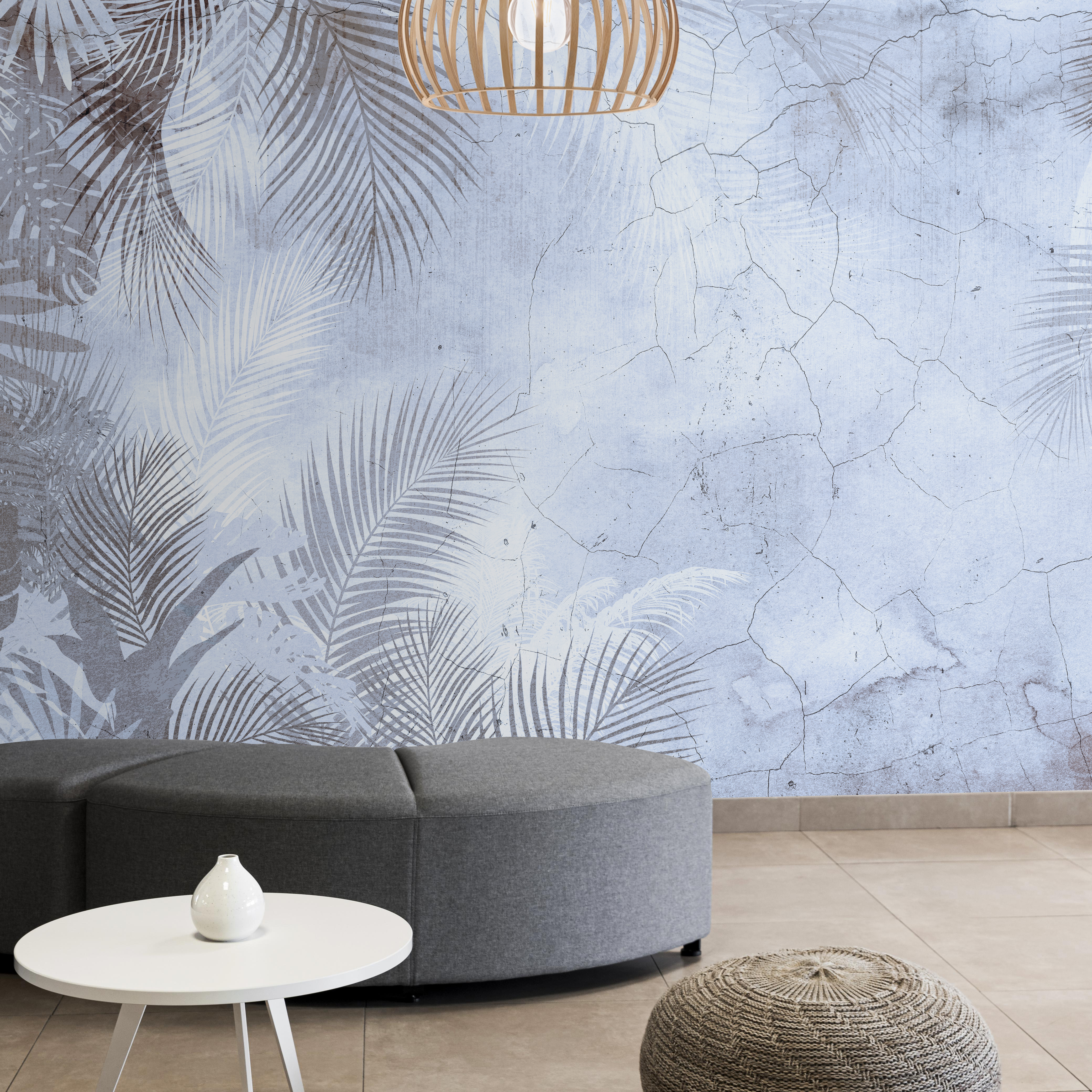 A wall with palm leaves A wall with palm leaves
