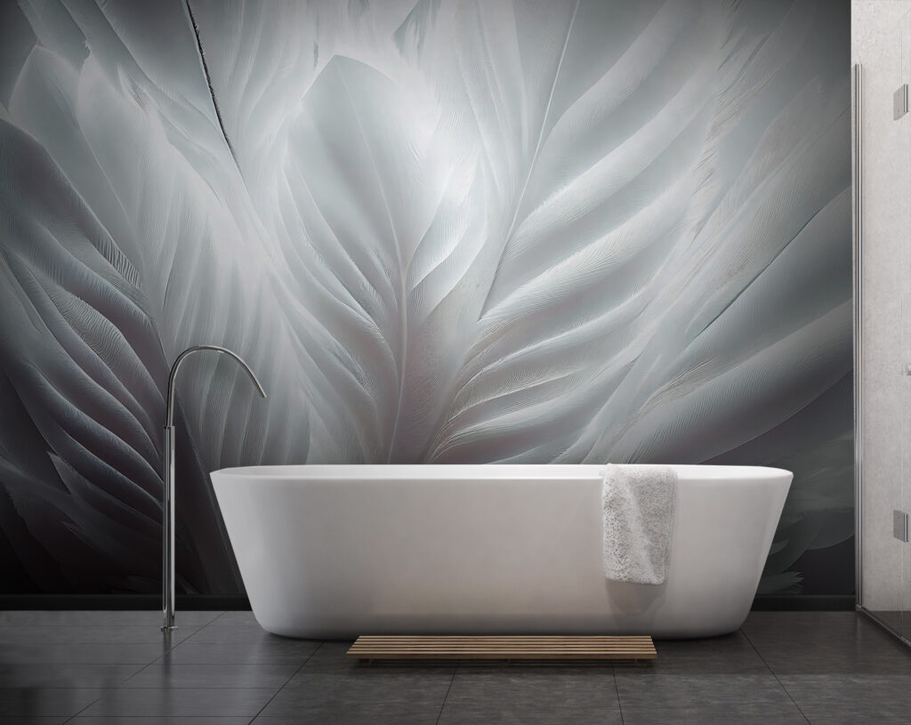 Delicate white feather textures intertwining Delicate white feather textures intertwining