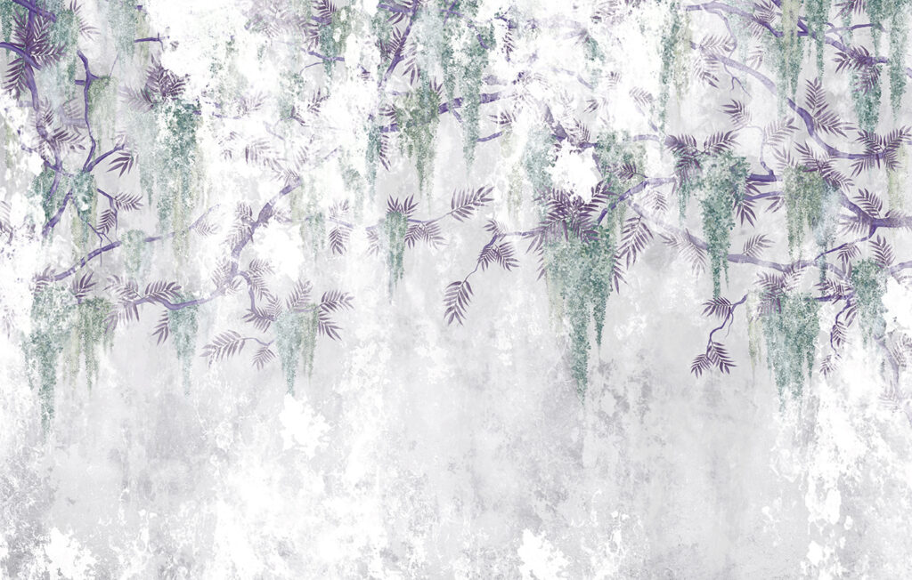 Un ramo d'albero con fiori viola Un ramo d'albero con fiori viola