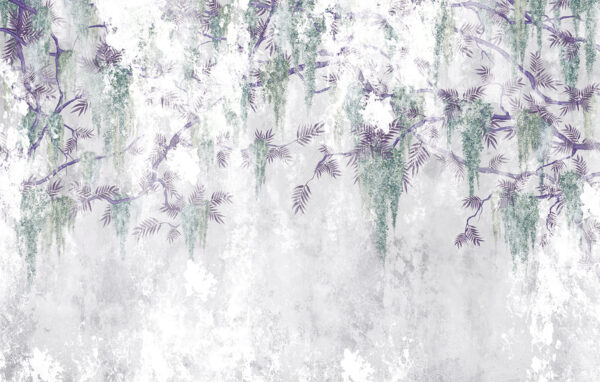 Un ramo d'albero con fiori viola Un ramo d'albero con fiori viola
