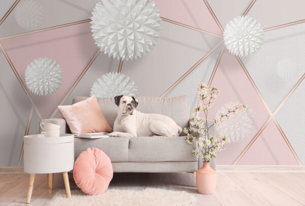 Design geometrico bianco e rosa Design geometrico bianco e rosa