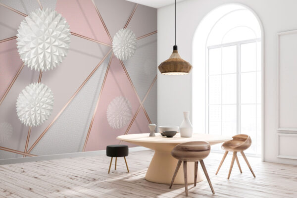 Design geometrico bianco e rosa Design geometrico bianco e rosa