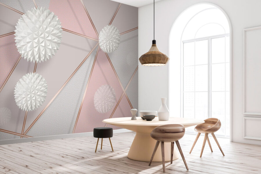 Design geometrico bianco e rosa Design geometrico bianco e rosa