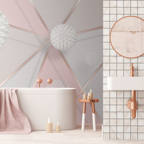 Design geometrico bianco e rosa Design geometrico bianco e rosa
