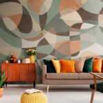 Carta da parati Disegno colorato su una superficie