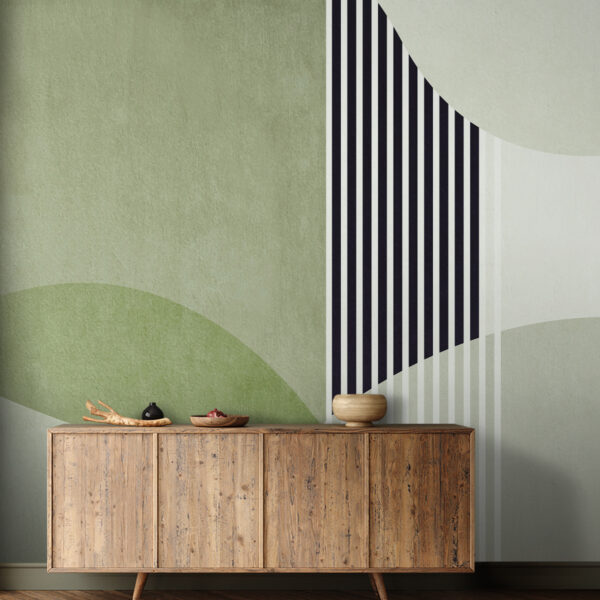 Un disegno geometrico verde e nero Un disegno geometrico verde e nero