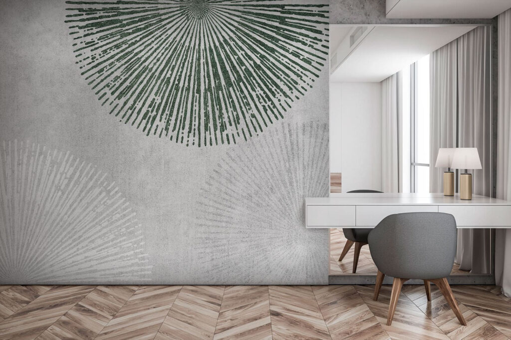 White and green circular design