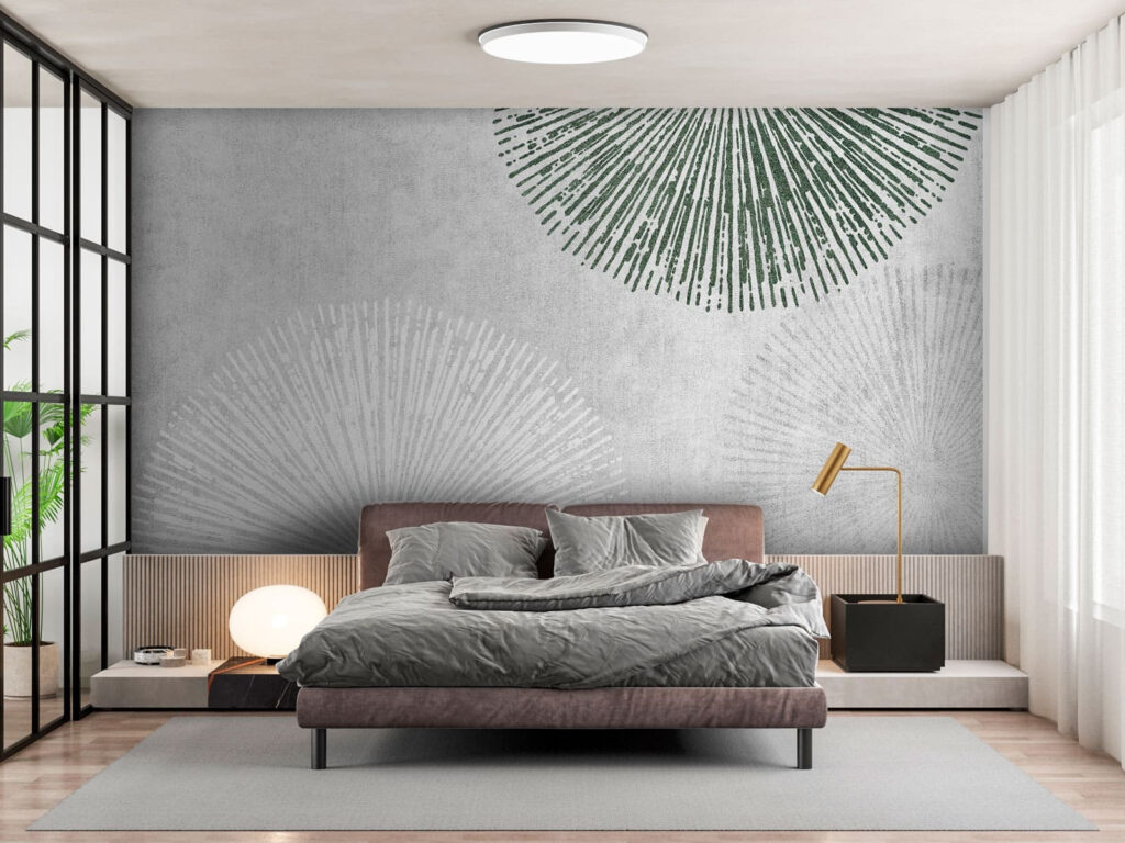 White and green circular design