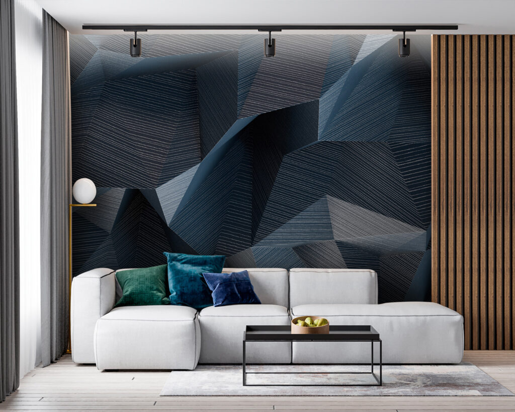 Geometric waves in shades of blue Geometric waves in shades of blue