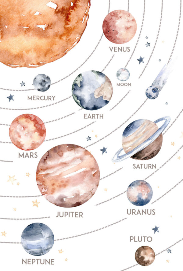 Acquerello di pianeti e stelle Acquerello di pianeti e stelle